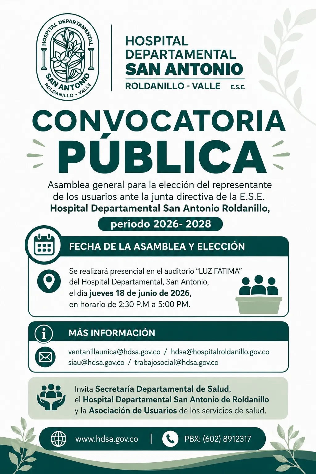 Convocatoria p&uacute;blica para elecci&oacute;n del representante de los usuarios - segunda imagen