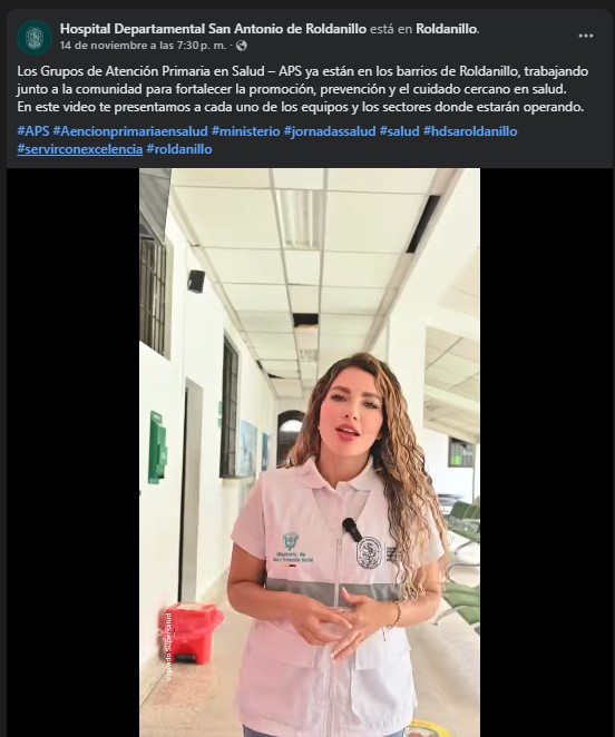 Equipos APS del hospital atendiendo a la comunidad